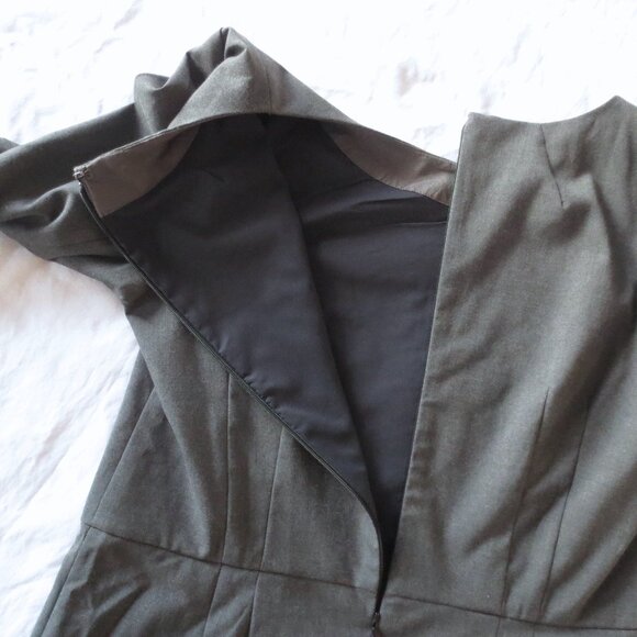 Gap Grey Professional Office Work Shift Classic Elegant Long Sleeve Dress - Picture 5 of 7